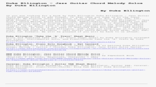 Jazz Guitar Chord Melody Solos By Duke Duke Ellington #7411579