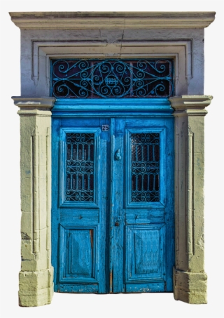 Front Door, Door, Decorated, Blue, Window, Glass #7416564
