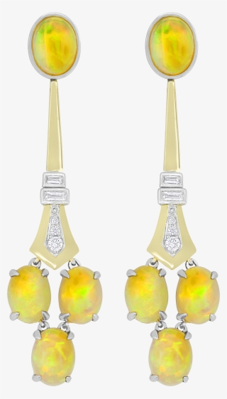 Spark Opal And Diamond Drop Earrings #7419045