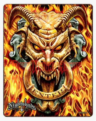 Demonic Enter Vintage Sign Pt Nts T #7419446