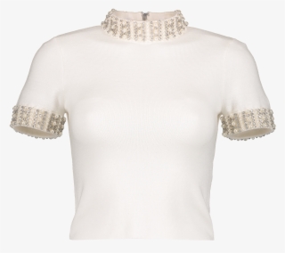 Ciara Embellished Crop Sweater Soft White #7421529