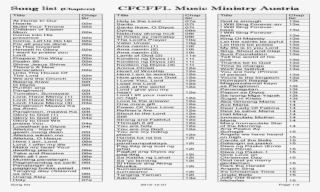 Song List Cfcffl Music Ministry Austriacfcffl Papuri #7422138