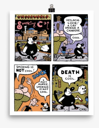 Underworld Smoking Cat Print #7422280