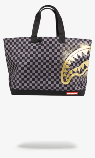 Sprayground Gold Stencil Checkered Shark Tote #7437326 Sprayground Gold Stencil Checkered Shark Tote #7437326