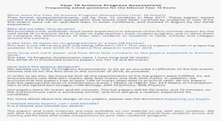 Year 10 Science Progress Assessment #7448637