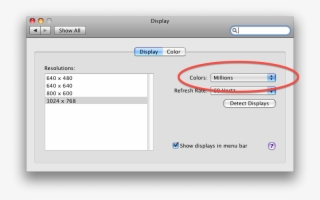 The Colors Setting For Displays Has Been Removed From #7453559
