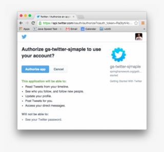 Authorize Twitter App #7455762