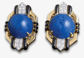 David Webb Lapis And Diamond Earrings #7456424