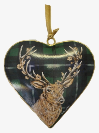Stag Green Heart Metal Decoration #7456762