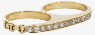 Hoorsenbuhs Diamond & Yellow Gold Double Knuckle Ring #7457141