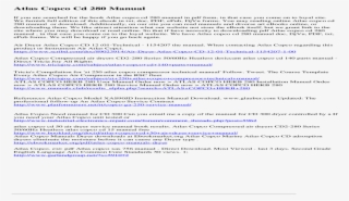 Atlas Copco Cd 280 Manual #7472457