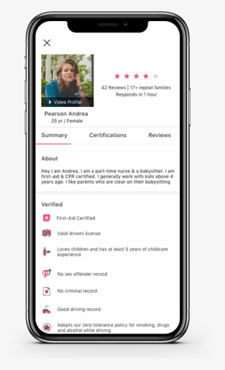 Detailed Babysitter Profile #7474000