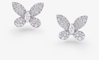 A Pair Of Graff Pavé Butterfly Earrings Pave Set With #7478853