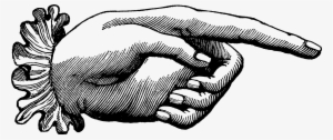 Steampunk Clipart Finger Point - Old Fashioned Pointing Hand #750275