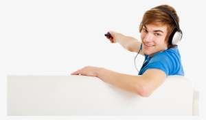 Music Tv On Couch - Man Watching Tv Png #750373