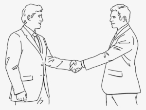 Men Shaking Hands Drawing - Drawing #750443