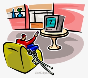 Man Watching Tv With Crutches - Television #750488