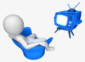 Stick Figure Watching Tv - 3d Man Watching Tv #750516