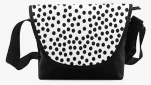 Black Polka Dot Design Crossbody Bag - Artsadd Custom Glitter Dandelion Classic Laptop Shoulder #750974