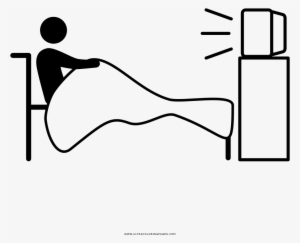 Watching Tv Coloring Page - Dibujo De Ver Television #751035