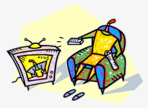 Vector Illustration Of Relaxing In Chair With Newspaper - Song #751054
