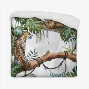 Watercolor Vector Leopard Pattern Duvet Cover • Pixers® - Watercolor Painting #751325