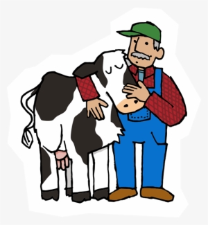 Cow And Farmer 400w - Dairy Farmer Clipart #752458