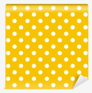 Polka Dots On Yellow Background Retro Seamless Vector - Polka Dot #755342