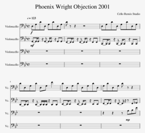Phoenix Wright Objection 2001 Sheet Music Composed - Sheet Music #756879