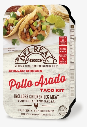 Pollo Asado Taco Kit - Del Real Seasoned Shredded Beef - 16 Oz Tray #758277