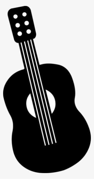 Guitar Clip Art By Hallow Graphics - Black And White Cartoon Guitar Png #758332