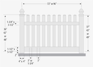 Straight Top Wide Picket - Picket Fence #758974