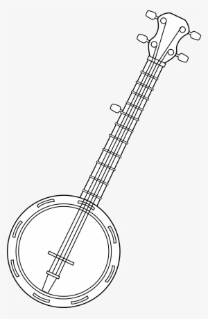 Banjo Colorable Line Art Free Clip Coloring - Clip Art #759363