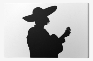 Charro Mariachi Playing Guitar Backlight Silhouette #759390