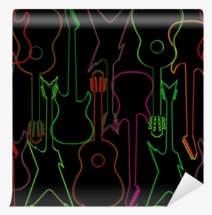 Seamless Pattern With Guitar Silhouettes Wall Mural - Guitar #759558