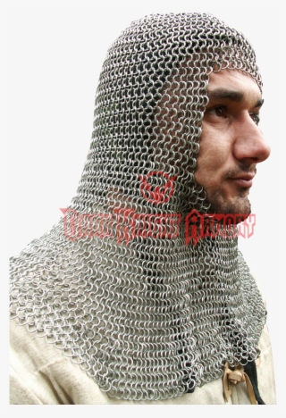 European Flat Ring Chainmail Coif #7504565