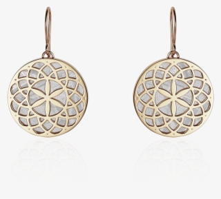 Meteorite Crop Circle Rosette Earrings In Yellow Gold #7507977
