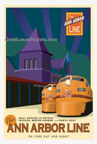 Great Lakes Posters Ann Arbor Train Line Poster #7510880