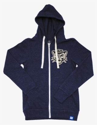 Heather Navy Tri-blend Fleece Full Zip Hoodie With #7512286