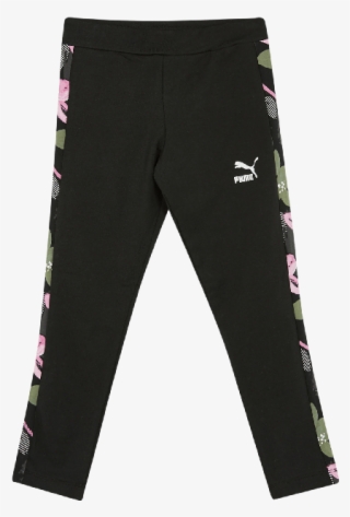 Black Floral Print Leggings #7519195