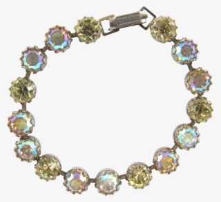 Weiss Yellow And Pink Aurora Borealis Rhinestone Bracelet #7524242