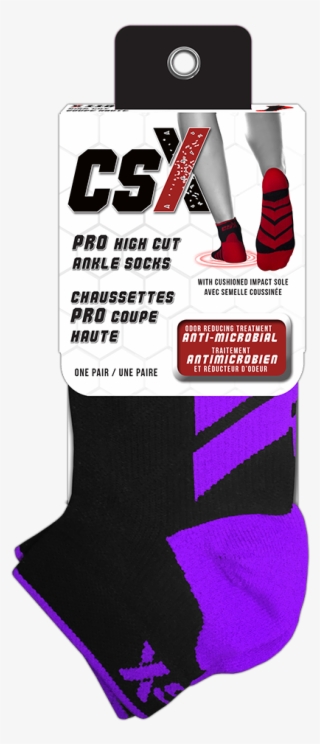 Csx X110 High Cut Ankle Sock Pro Purple On Black #7548138