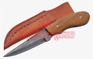 Damascus Spear Point Knife #7554021