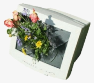 Aesthetic Tv Technology 90s Flowers White #7563117