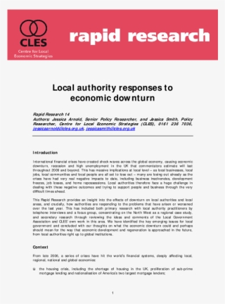 Local Authority Responses To Economic Downturn #7567642