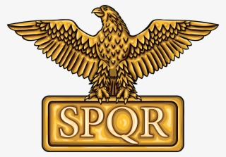 Golden Emblem Of Roman Empire Spqr With Eagle #7570323