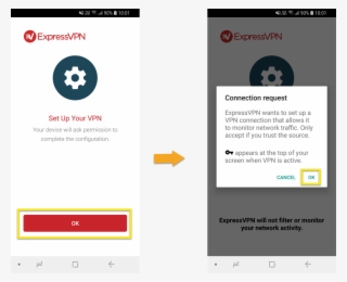 Expressvpn Setup And Connection Request Screens With #7580247