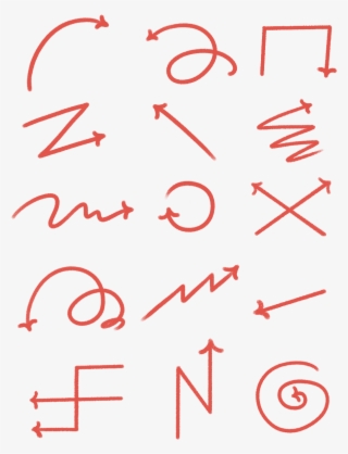 Hand Drawn Red Arrow Combination Png And Psd - Circle #7589085