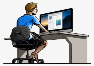 Guy Working On A Computer #7592674