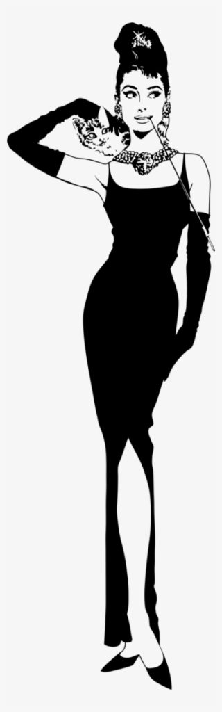 Audrey Hepburn Wall Decal - Audrey Hepburn Breakfast At Tiffany's Cartoon #7593528